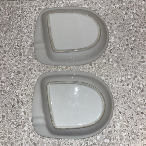 Norleans Vintage Prancing Stallion Ashtray Set of 2 MCM Gold Trim Horse Den Barn - Picture 3 of 5